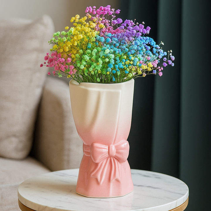 BowLift | Ribbon Bow Ceramic Tabletop Flower Vase