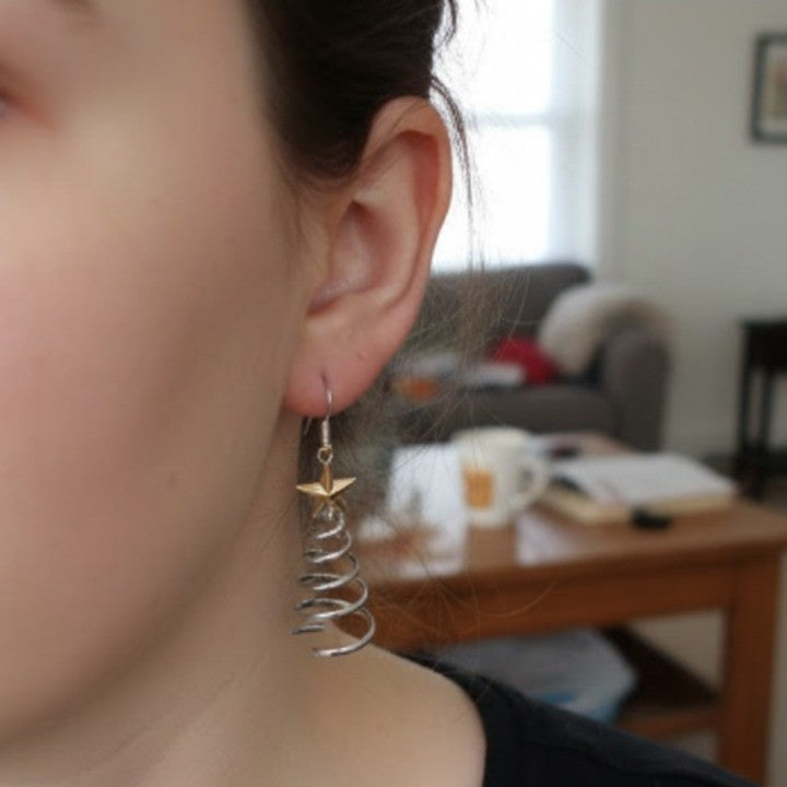 BowLift | Spiral Christmas Tree Dangle Earrings