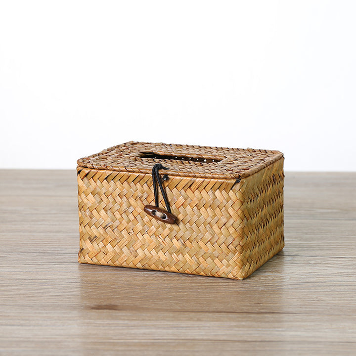 Handcrafted Natural Wicker Tissue Box Holder Bowlift