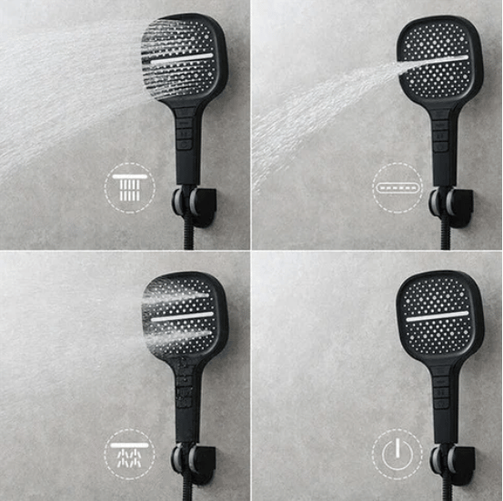 BowLift | HydraLux 7-Setting Shower Head – Water-Saving & Anti-Scale – Square Chrome