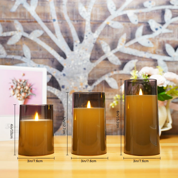 FlamelessGlow – Gray LED Candle with Timer Bowlift