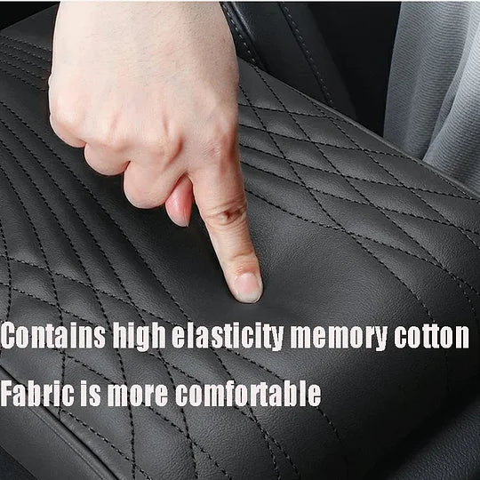 Armrest height cushion for the car – faux leather cover for the center console, with logo selection