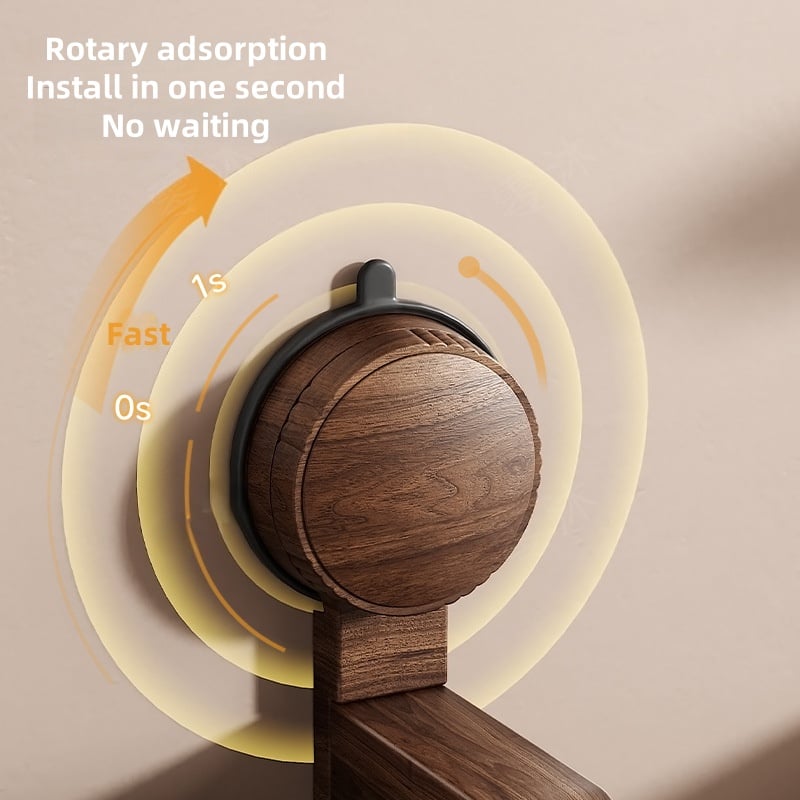 BowLift | Suction Cup Walnut Paper Towel Holder