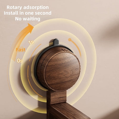 BowLift | Suction Cup Walnut Paper Towel Holder