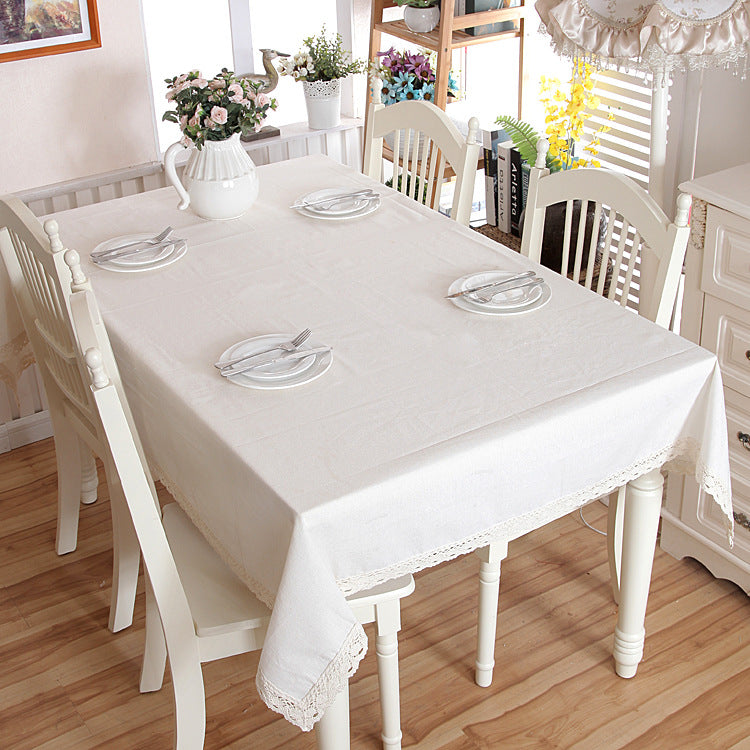 Elegant Lace Edged Tablecloth