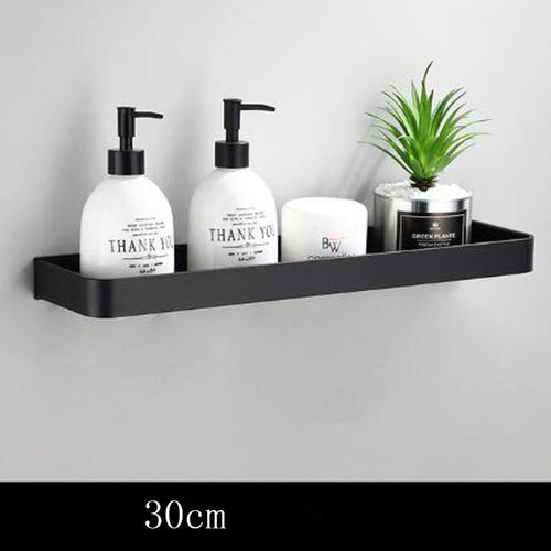 BowLift | Black bathroom shelf made of space aluminum for wall mounting