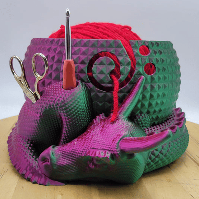 BowLift | Large Fantasy Dragon and Egg Fantasy Bowl Knitting or Crochet Bowl
