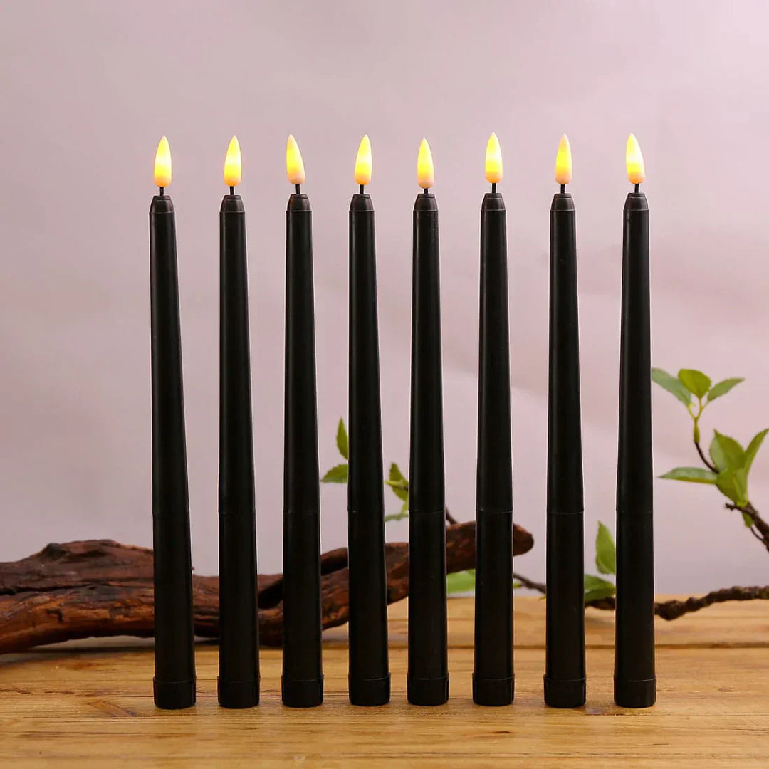 BowLift | 3 pieces black LED candles with flickering flame