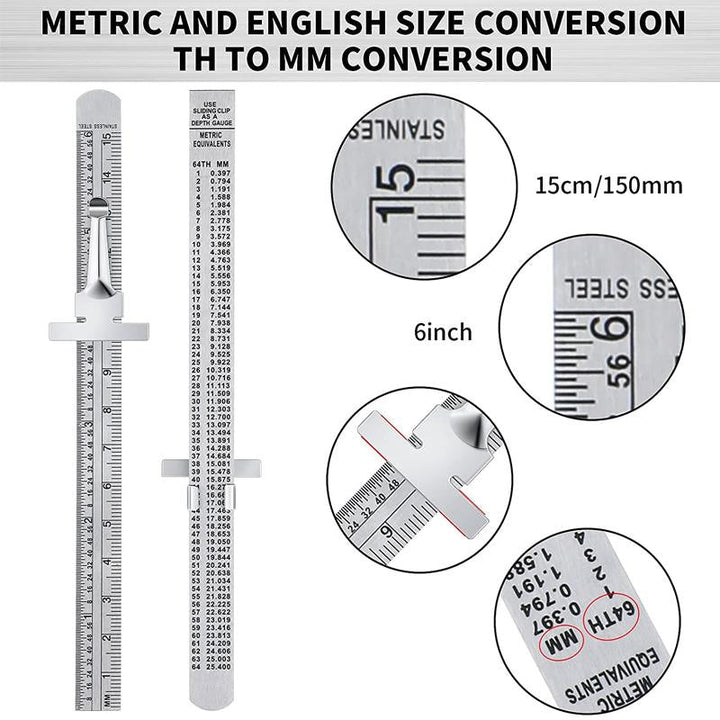 BowLift | Stainless Steel Ruler with Removable Clip
