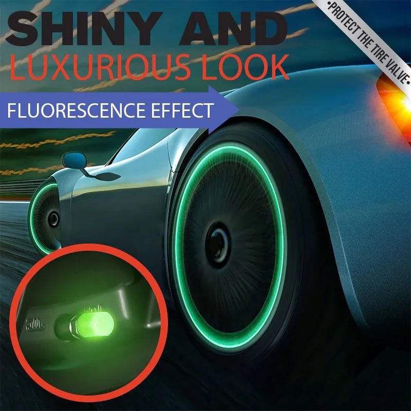 BowLift | Universal fluorescent valve caps for tires, 4 pieces