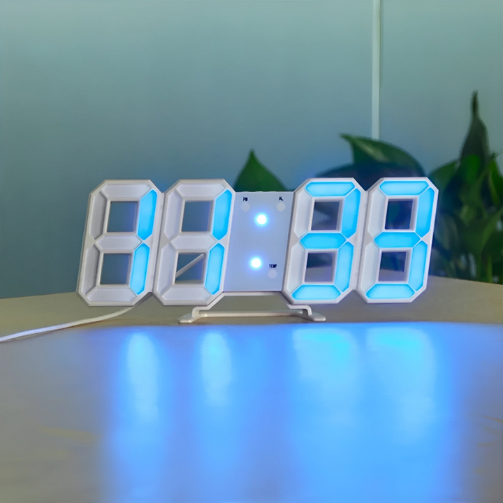 BowLift | Modern 3D digital wall clock with LED backlight