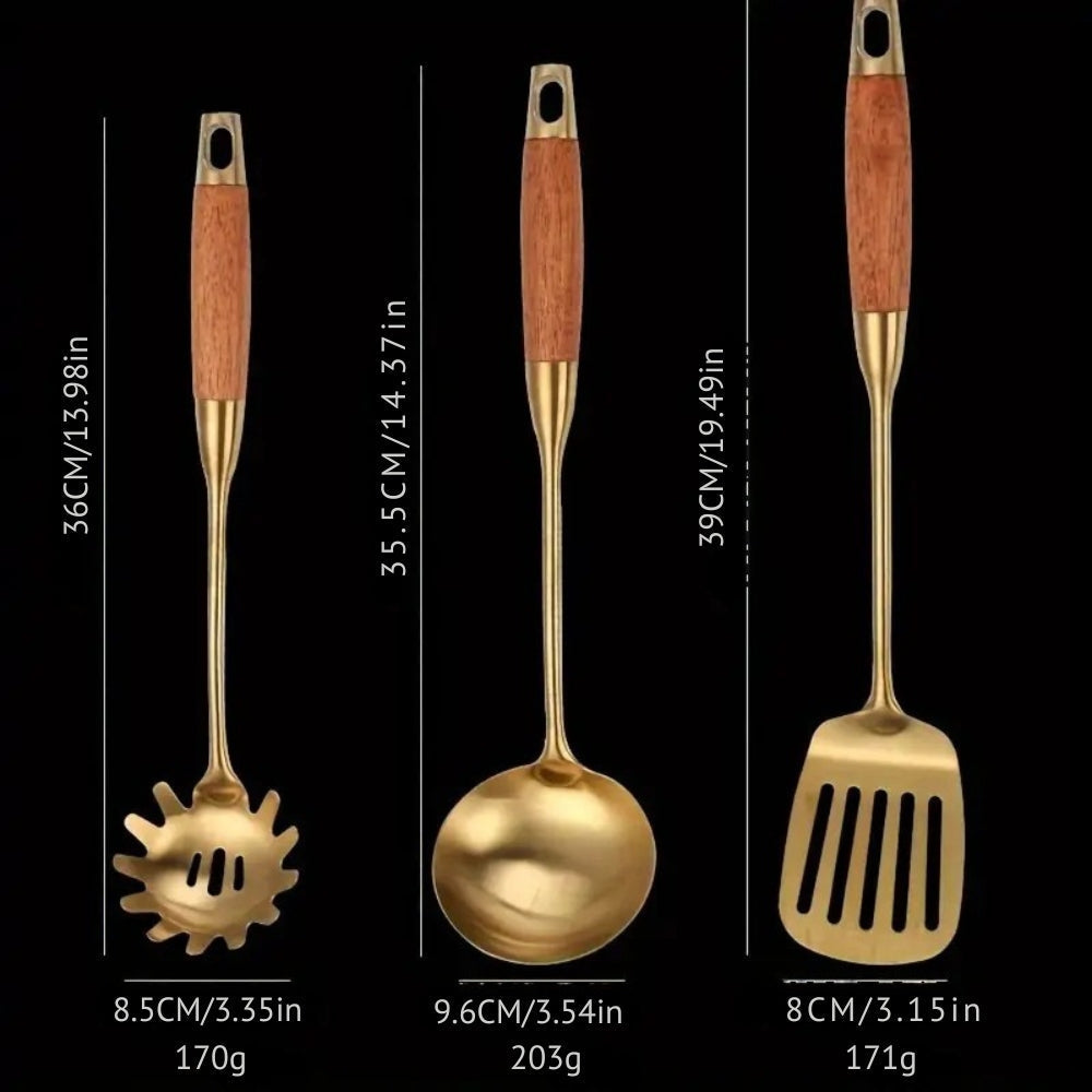 BowLift | Chef’s Choice Golden Kitchen Utensils | 6pcs Set
