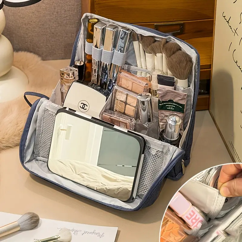 BowLift | Makeup Organizer Bag | Travel Cosmetic Case with Compartments | Waterproof & Structured Design