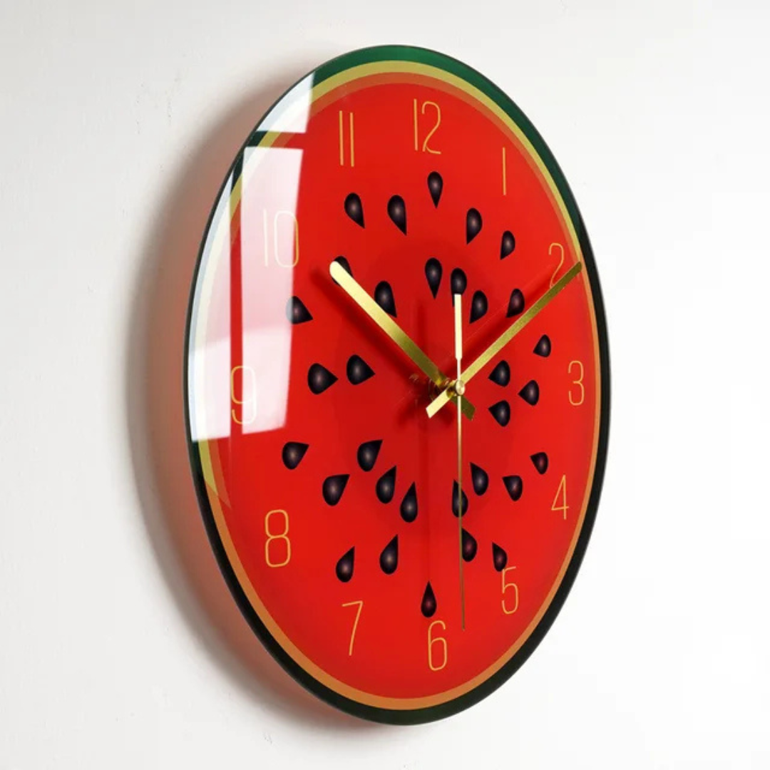 Large Glass Wall Clock with Clearly Marked Dial