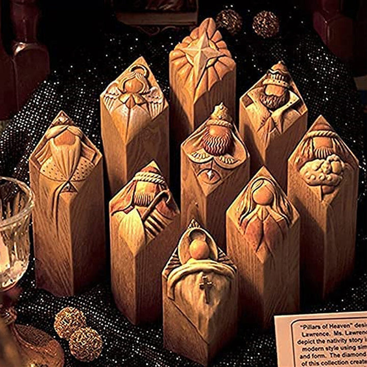 Heaven Nativity Tree Pillar Statues | Bowlift