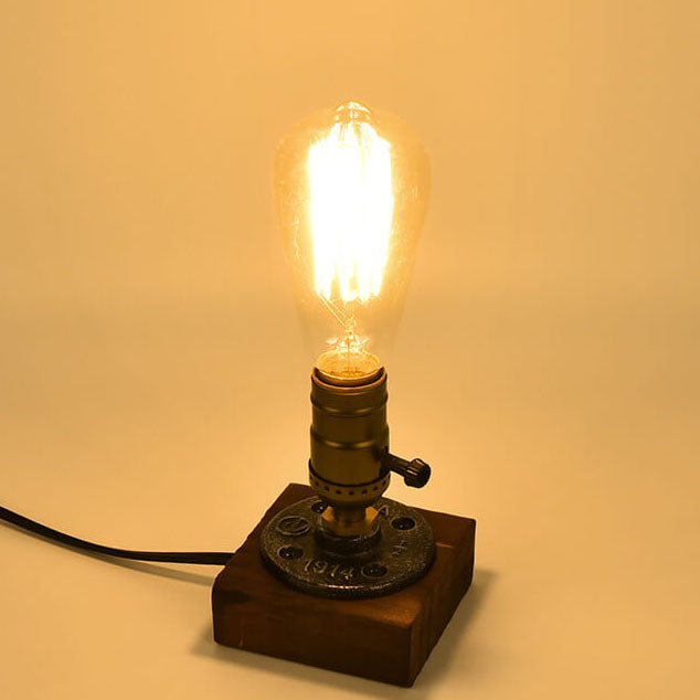 BowLift | Vintage Industrial Iron Light Bulb 1-Light Table Lamp