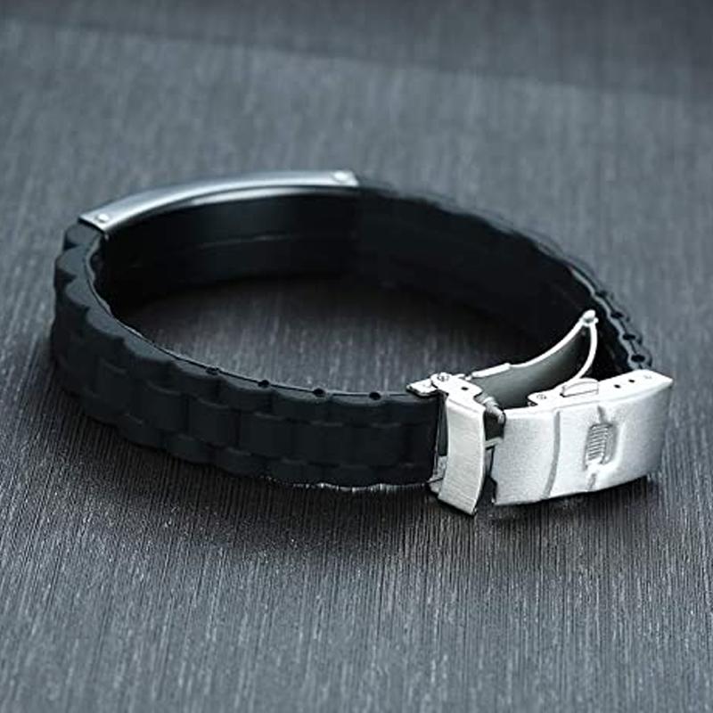 BowLift | Silicone bracelet with stainless steel plate