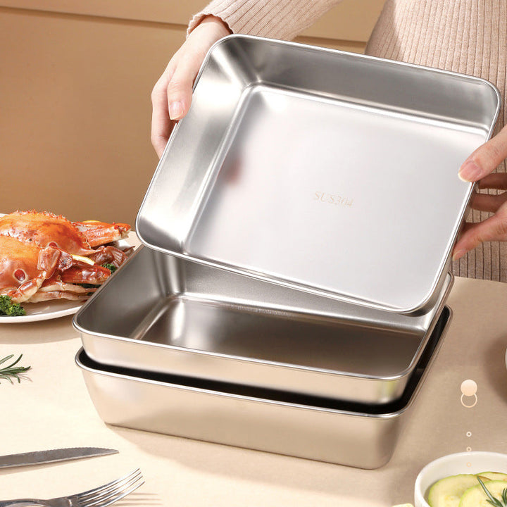 BowLift | Stainless Steel Square Plate (With Lid)