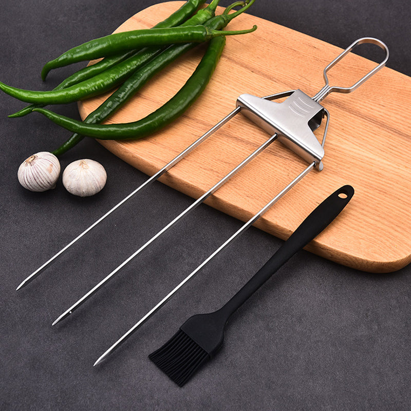 3 Way Grilling Skewers, Stainless Steel Skewers for BBQ | Bowlift