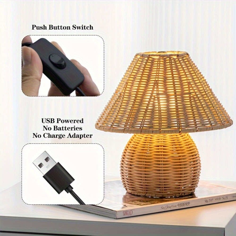 BowLift | Noya Rattan Table Lamp Home Decor