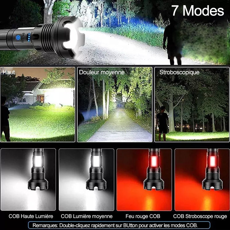 Tactical rechargeable laser LED flashlight | Bowlift