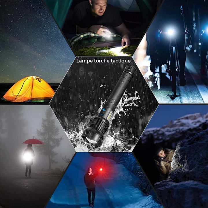 Tactical rechargeable laser LED flashlight | Bowlift
