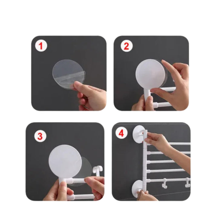 Collapsible, rotating wall mount and towel holder Bowlift