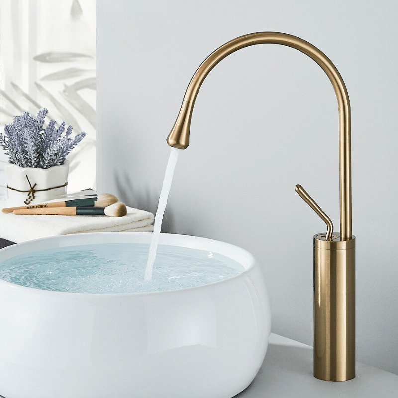 BowLift | Brushed Gold Bathroom Faucet – RegalStream