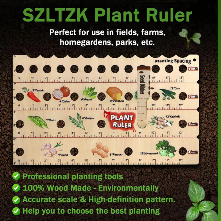 BowLift | Wood Plant Ruler – Multifunctional Seed Measuring Tool for Garden