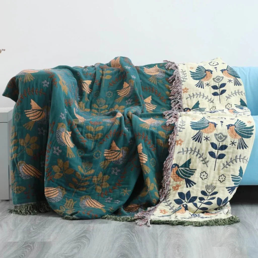BowLift | Reversible Scandinavian Blanket with Bird Design