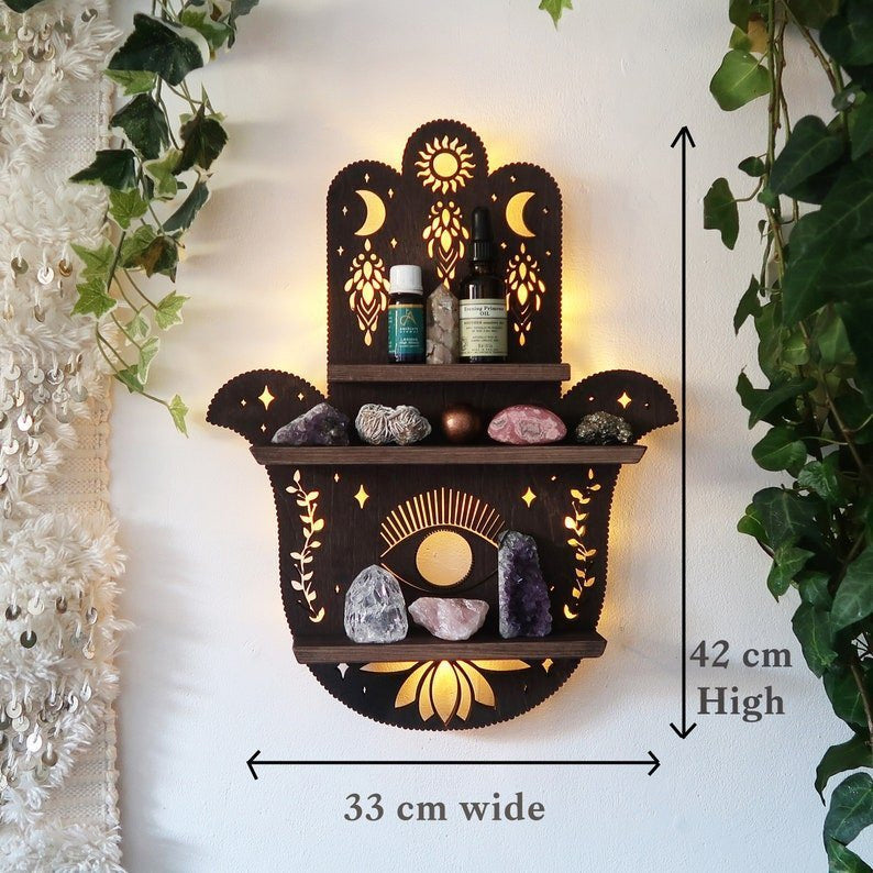 Luna Moth Lamp Crystal Shelves | Bowlift