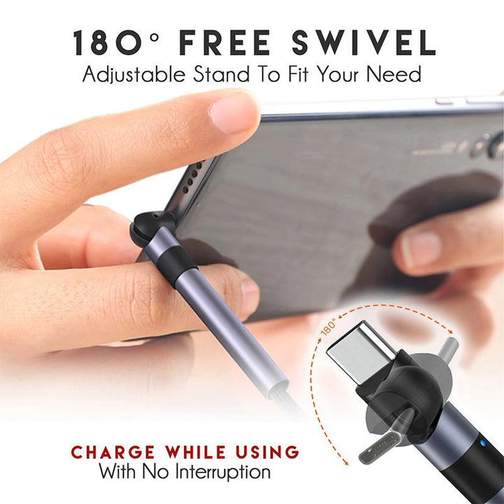 BowLift | Rotatable Phone Stand Charger Cable