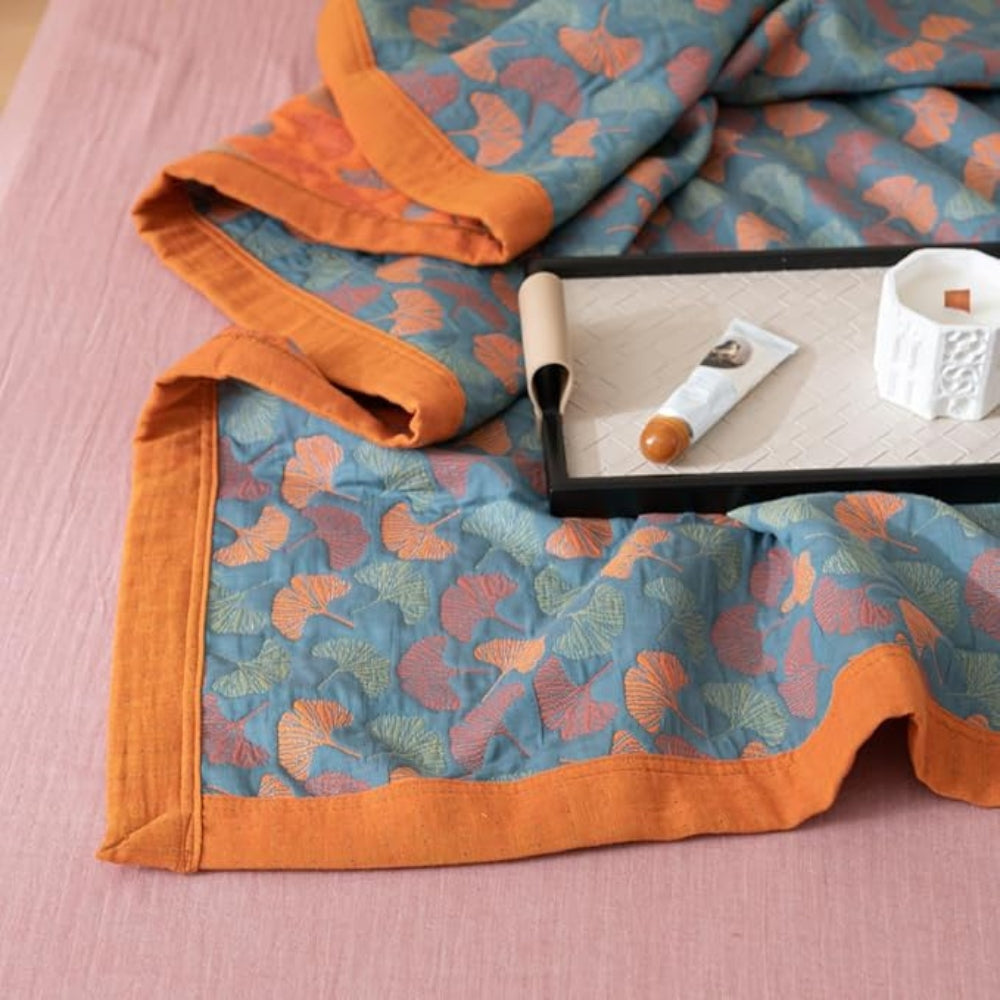 BowLift | Ginkgo Leaf Print Reversible Blanket