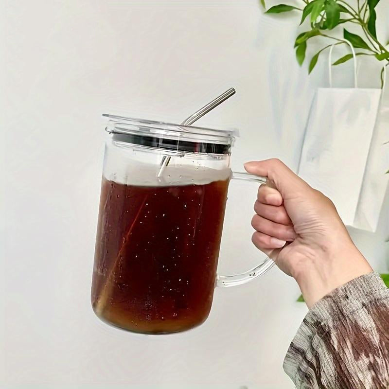 BowLift | Large Glass Cup withLid & Straw