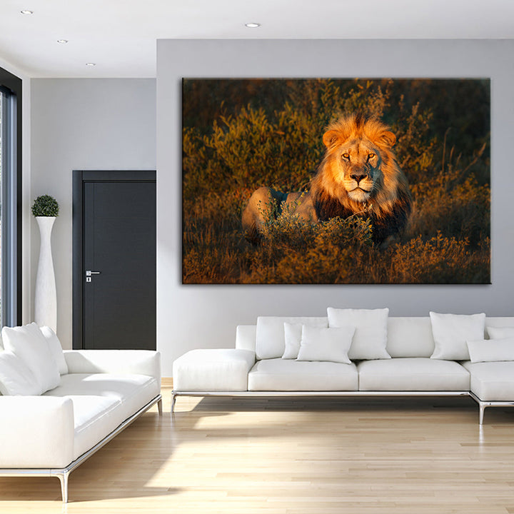 Divine Sunset Lion - Canvas Wall Art Painting | Bowlift