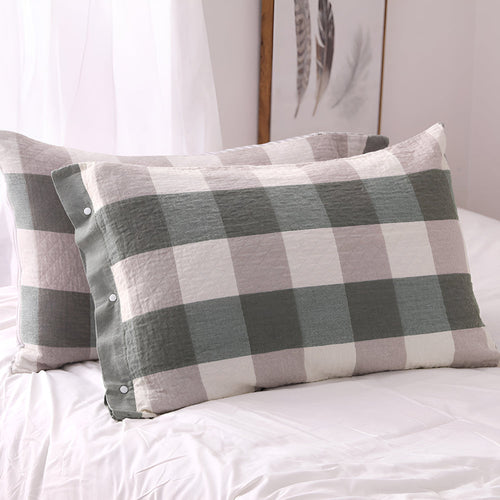 BowLift | Checked & Striped Cotton Pillowcase