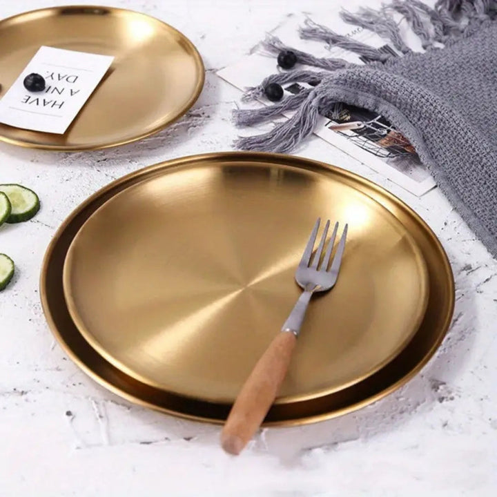 BowLift | Lustrous Golden Stainless Steel Serving Plates