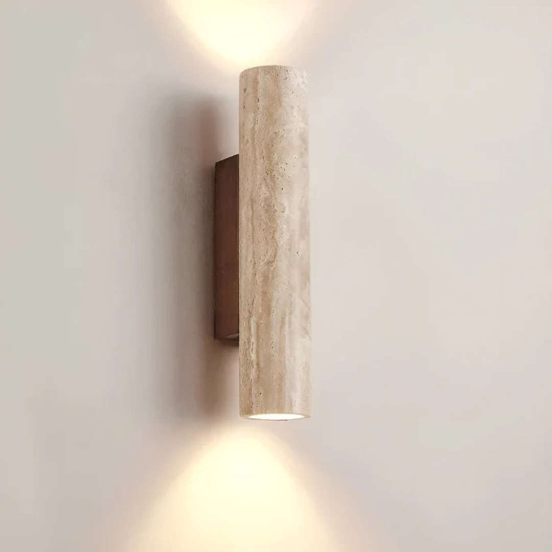 BowLift | Designer LED Wall Lamp with Marble Finish in Wabi Sabi Style