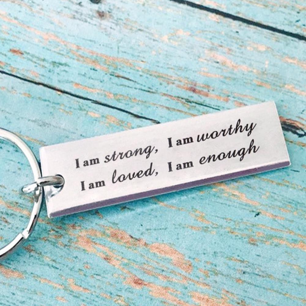 BowLift | Stainless Steel "I am strong" Keychain