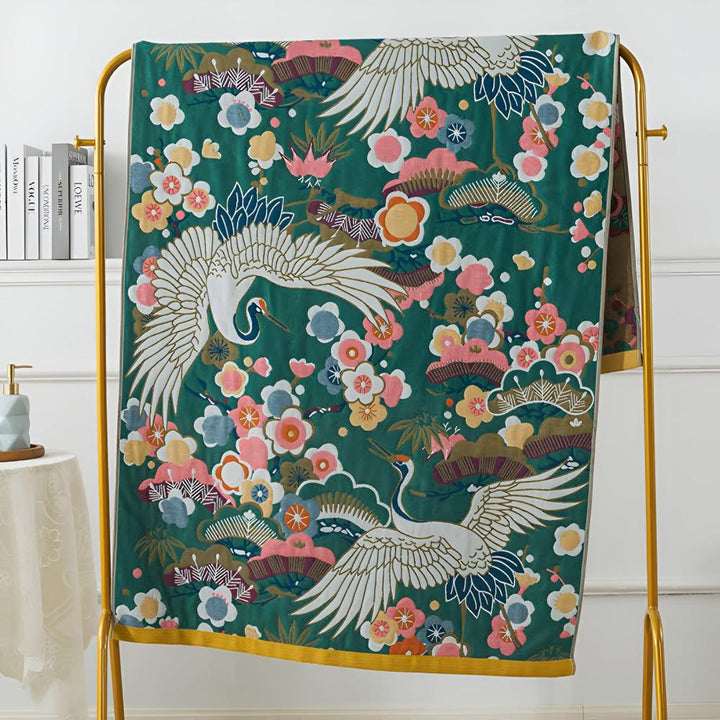 BowLift | Lush Flower Cranes Bath Towel