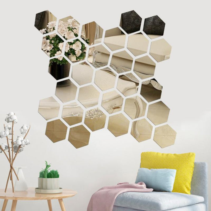 BowLift | Hexagonal Mirror Wall Sticker