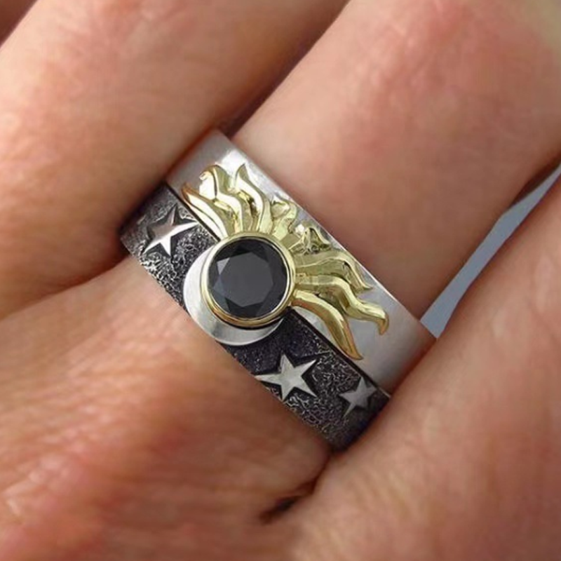 BowLift | Vintage Star Moon Sun Ring Set