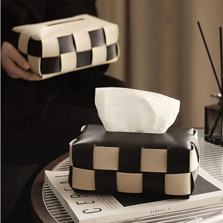 BowLift | Braided Vegan Leather Tissue Holder