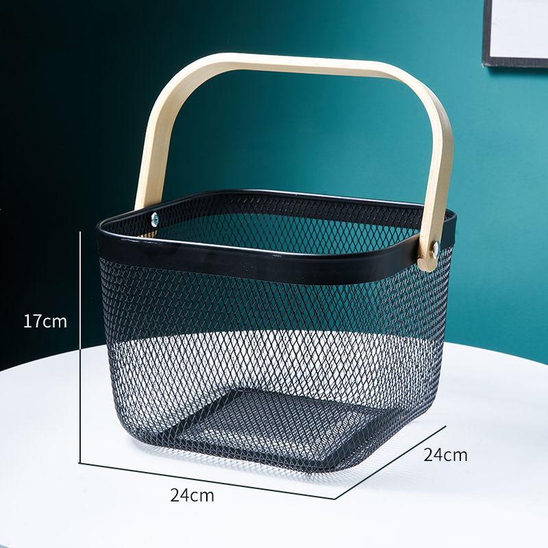 BowLift | Iron Art Fruit Basket with Bamboo Handle