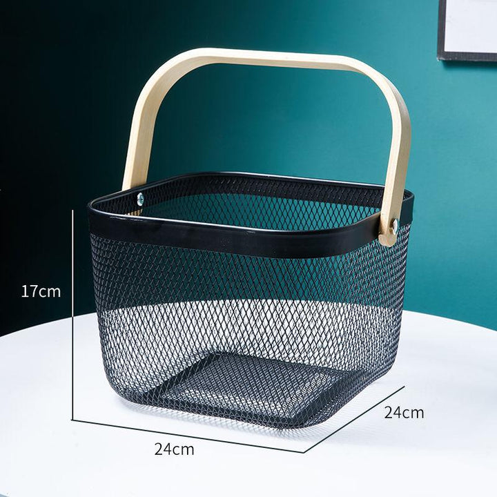 BowLift | Iron Art Fruit Basket with Bamboo Handle