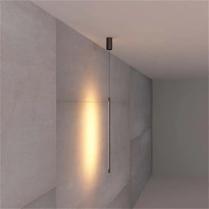 BowLift | Pendant Light Slim Black Metal Bedroom Lamp