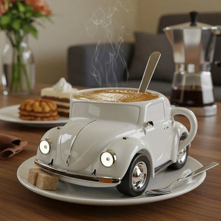 BowLift | RetroCar Ceramic Coffee Mug – Unique 3D Design for Coffee & Tea