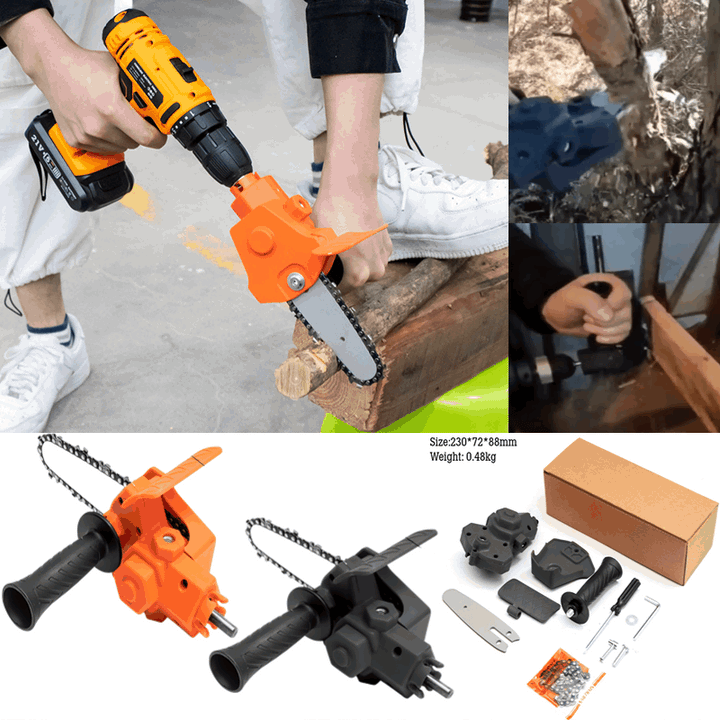 BowLift | 6 Inch Electric Drill Modified To Electric Chainsaw Drill Attachment