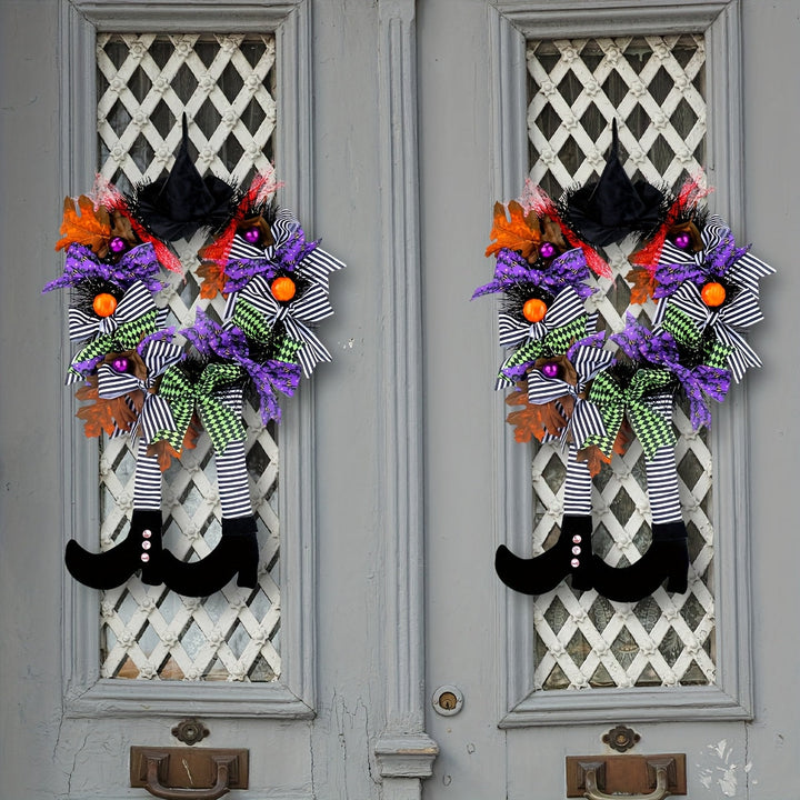 BowLift | Halloween Whimsical Witch Legs Wreath | Festive Front Door Decor