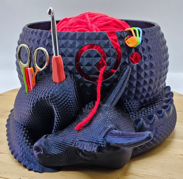 BowLift | Large Fantasy Dragon and Egg Fantasy Bowl Knitting or Crochet Bowl